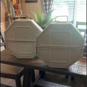 Vintage movie reel containers